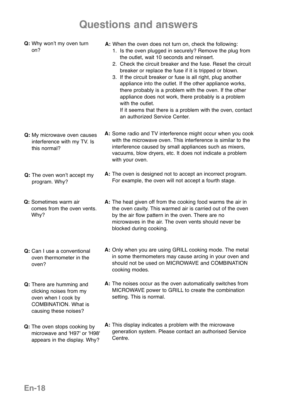 Questions and answers, En-18 | Panasonic NNGD379S User Manual | Page 20 / 303