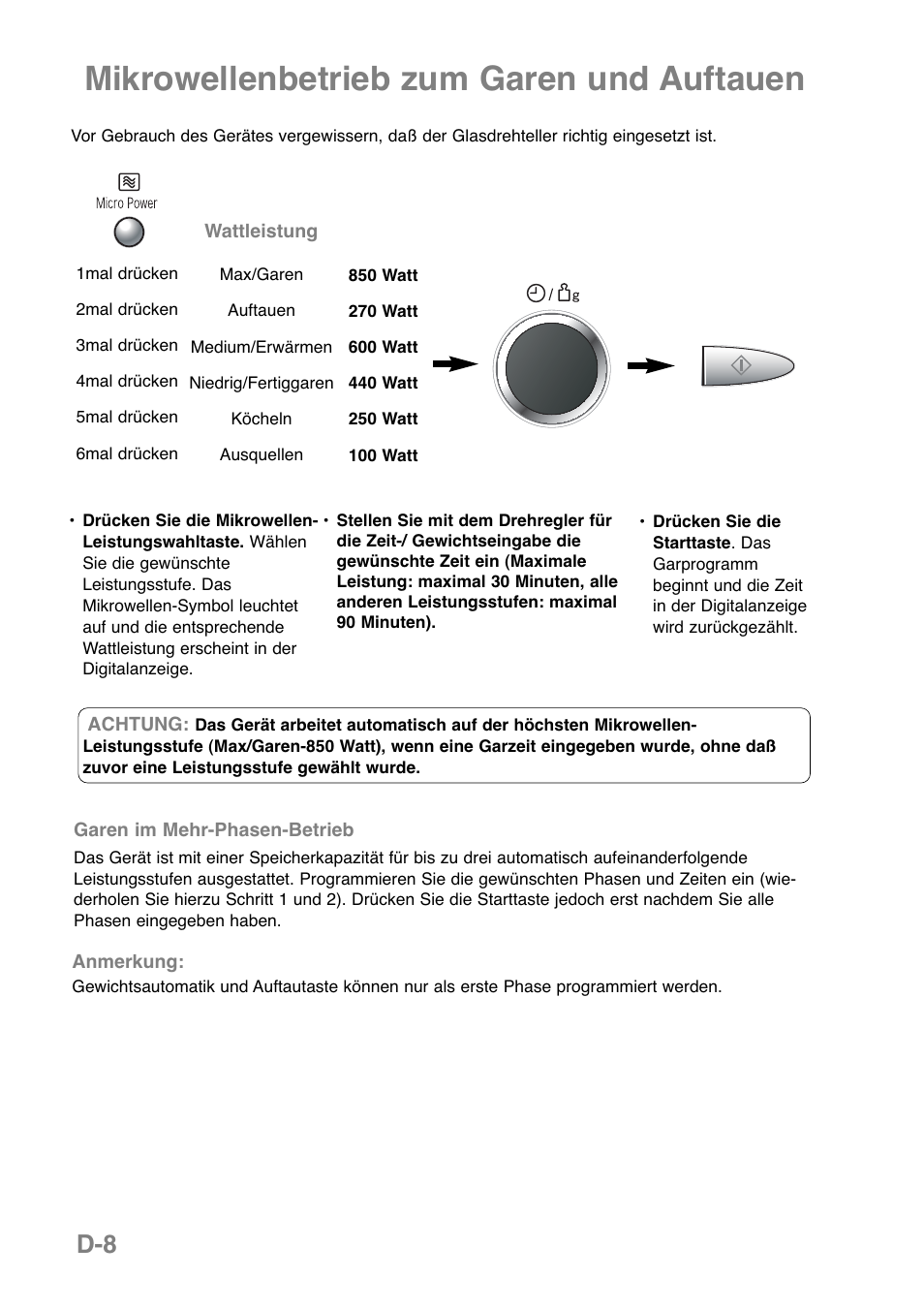 Mikrowellenbetrieb zum garen und auftauen | Panasonic NNGD379S User Manual | Page 50 / 303