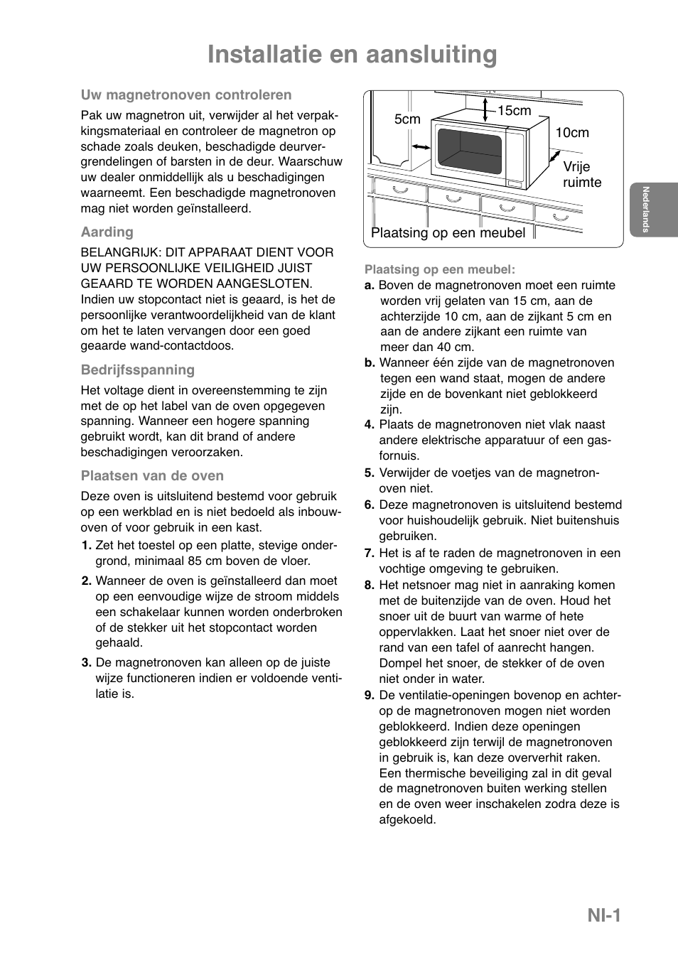 Installatie en aansluiting, Ni-1 | Panasonic NNGD379S User Manual | Page 63 / 303