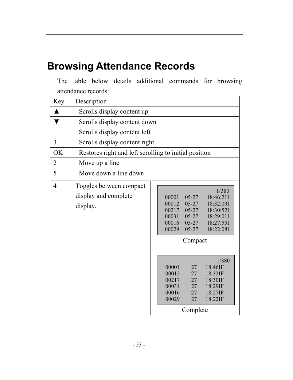 Browsing attendance records | Acroprint timeQplus TQ600 User Manual | Page 61 / 71