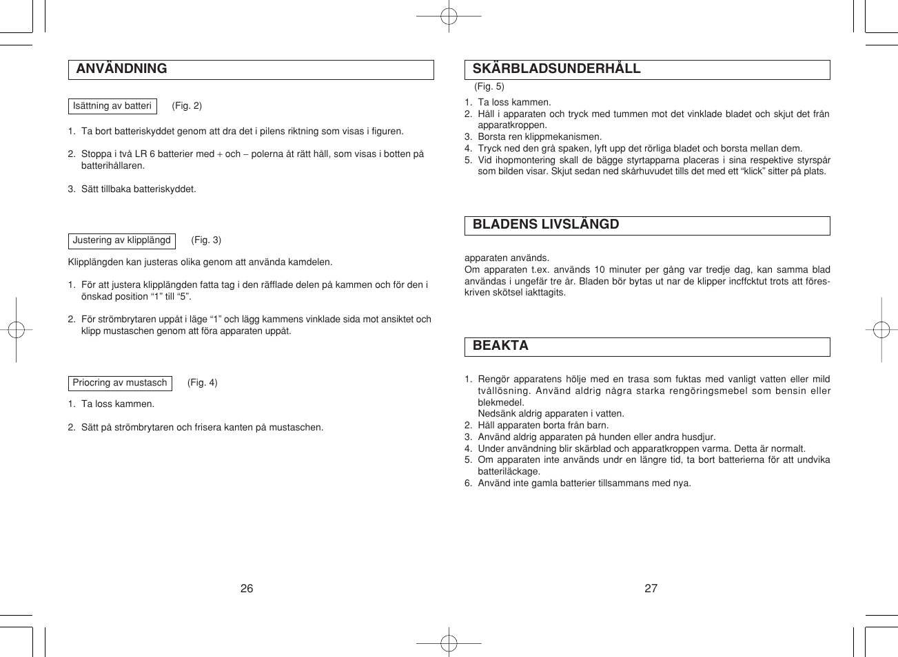 Panasonic ER240 User Manual | Page 18 / 34