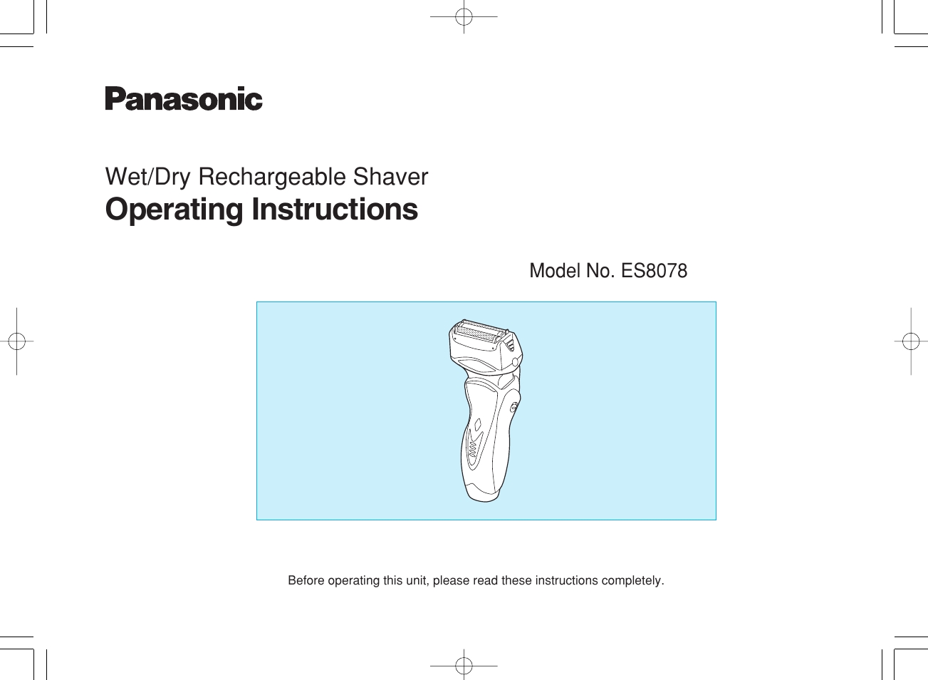 Panasonic ES8078 User Manual | 111 pages