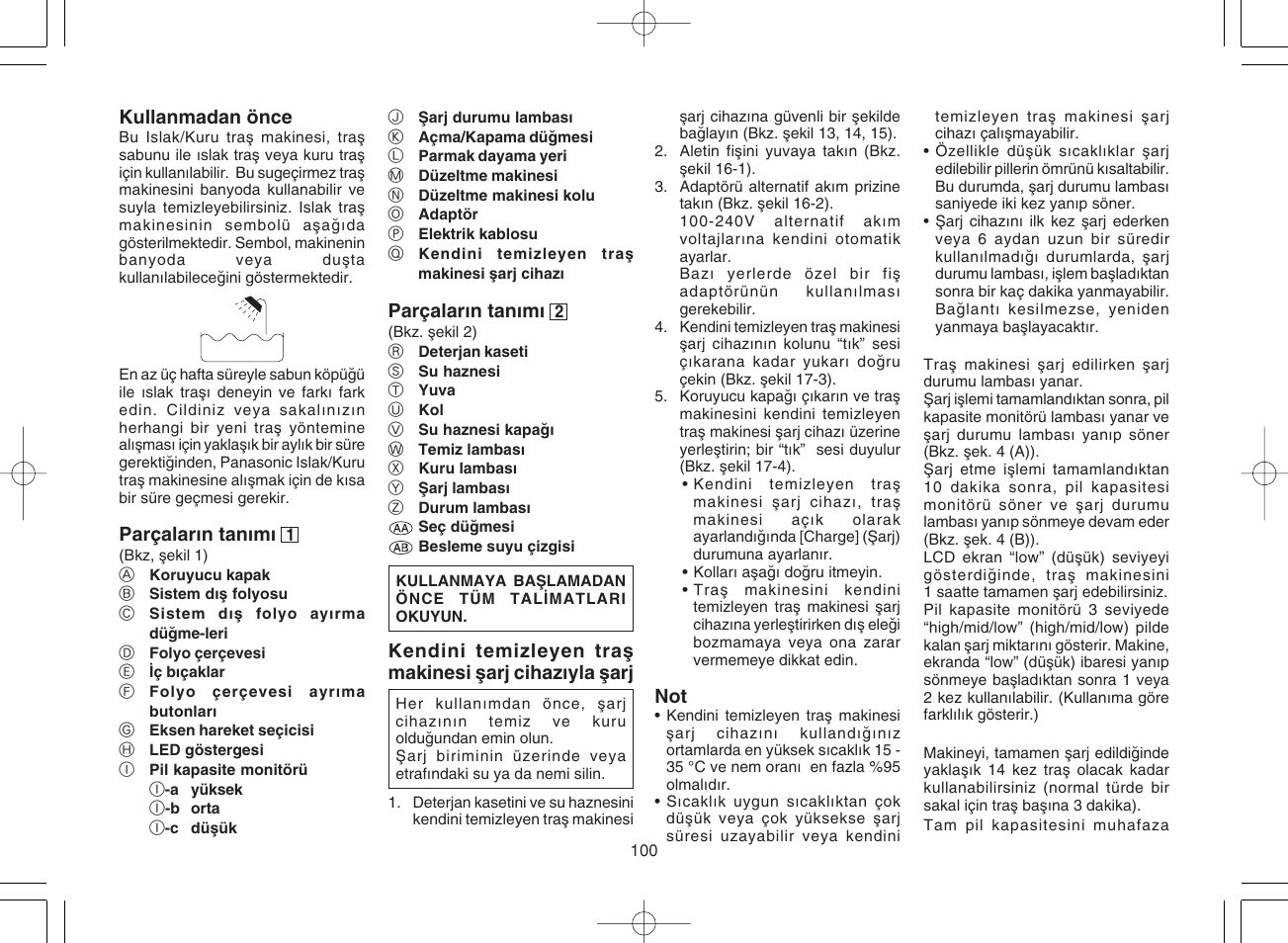 Panasonic ES8078 User Manual | Page 100 / 111