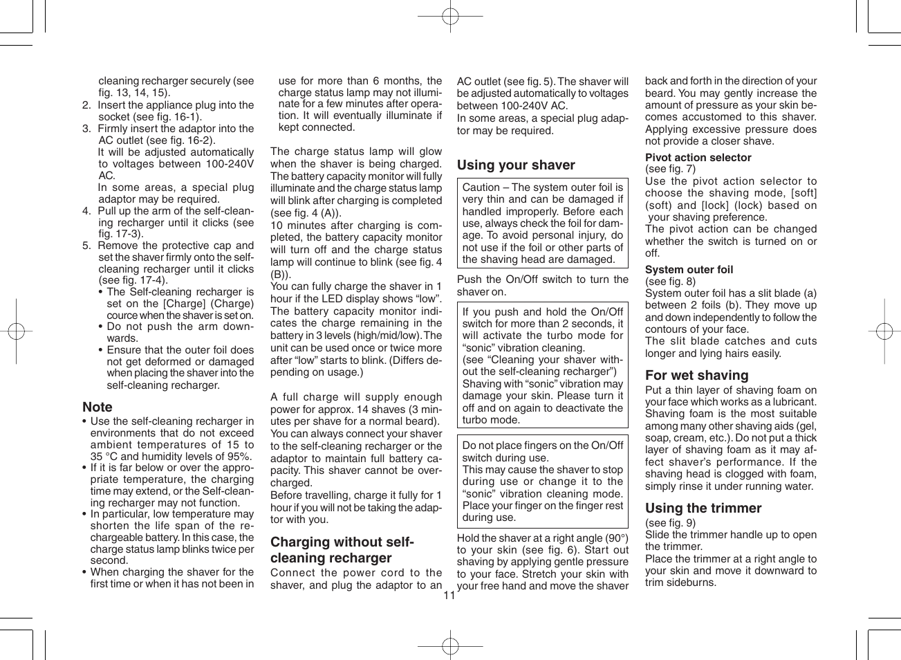 Panasonic ES8078 User Manual | Page 11 / 111