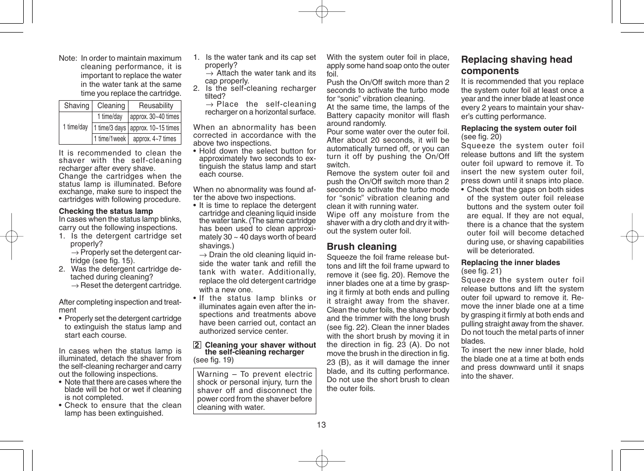 Panasonic ES8078 User Manual | Page 13 / 111