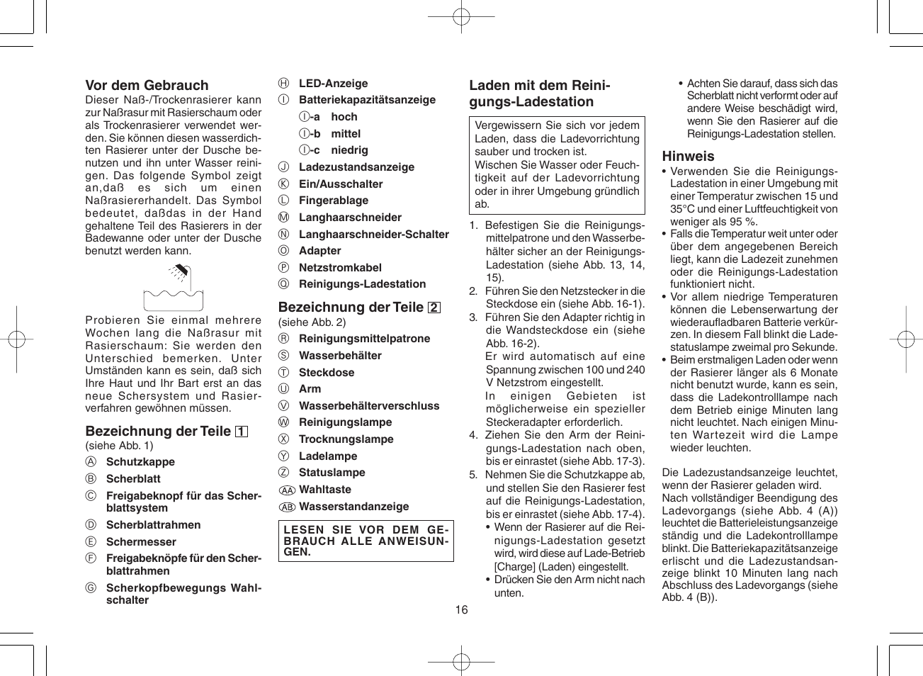 Panasonic ES8078 User Manual | Page 16 / 111