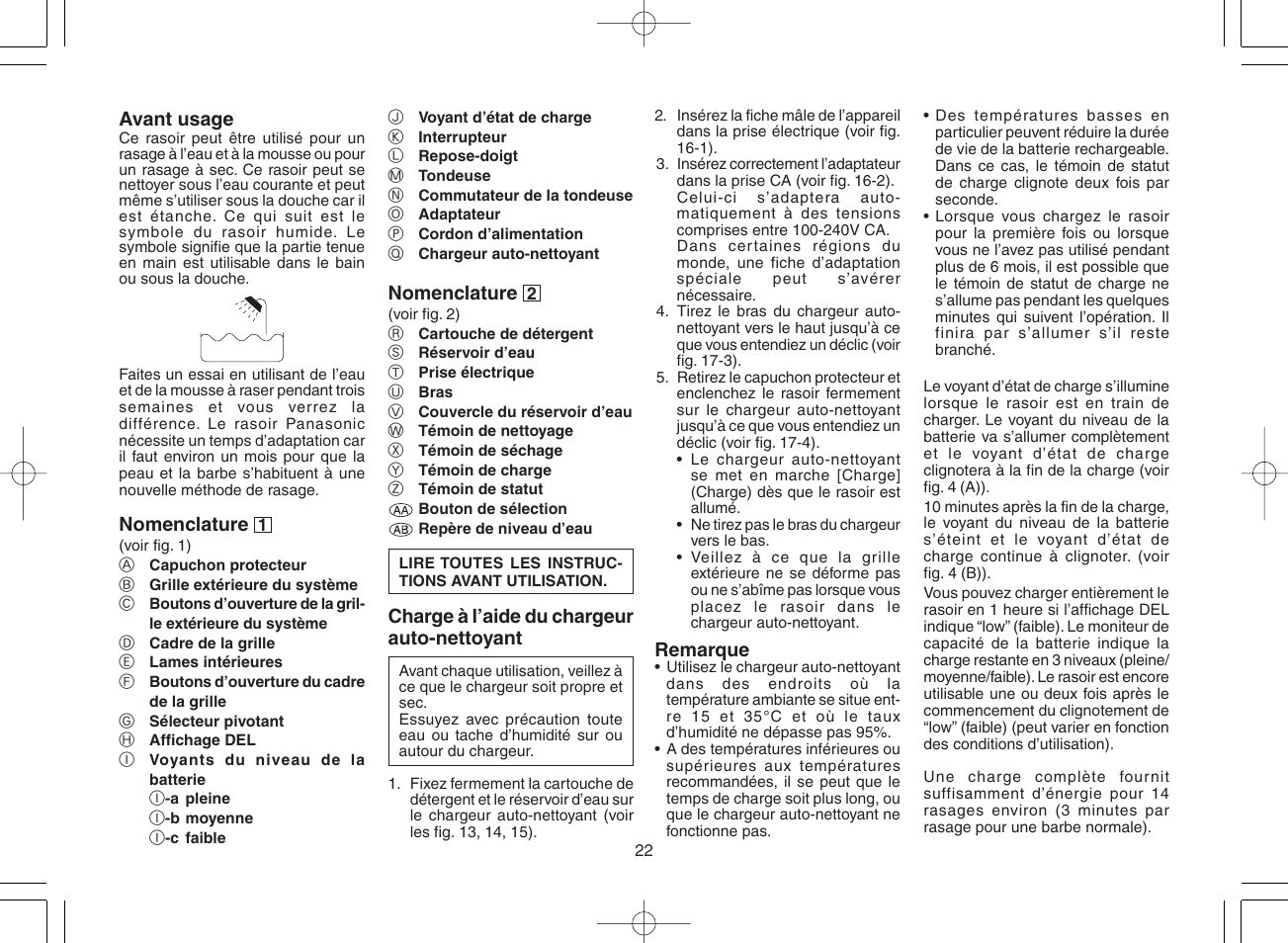 Panasonic ES8078 User Manual | Page 22 / 111