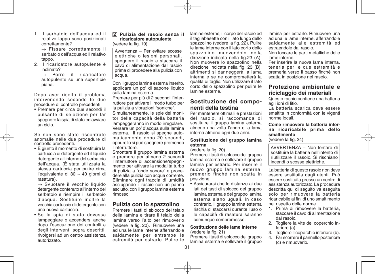 Panasonic ES8078 User Manual | Page 31 / 111
