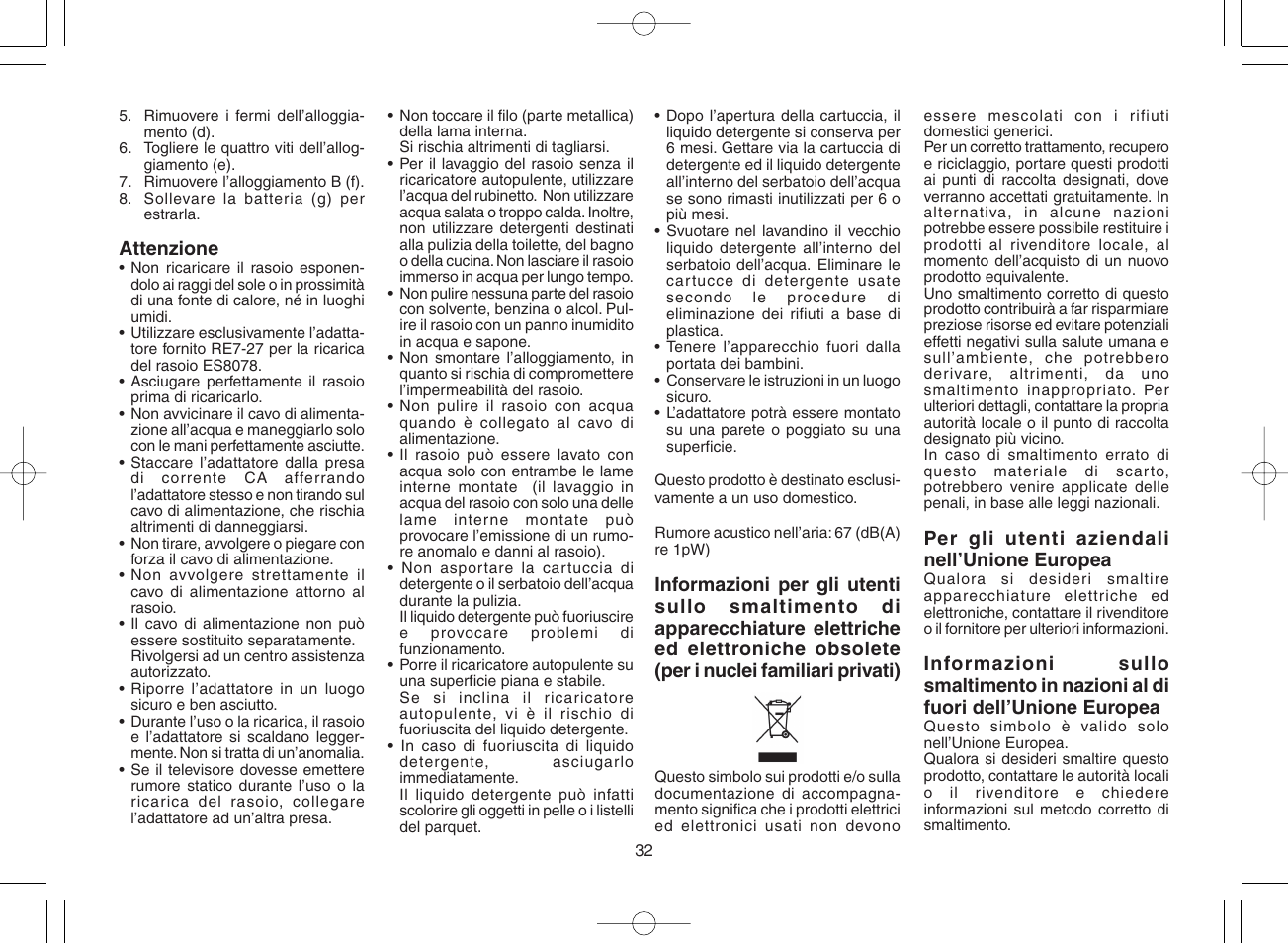 Panasonic ES8078 User Manual | Page 32 / 111