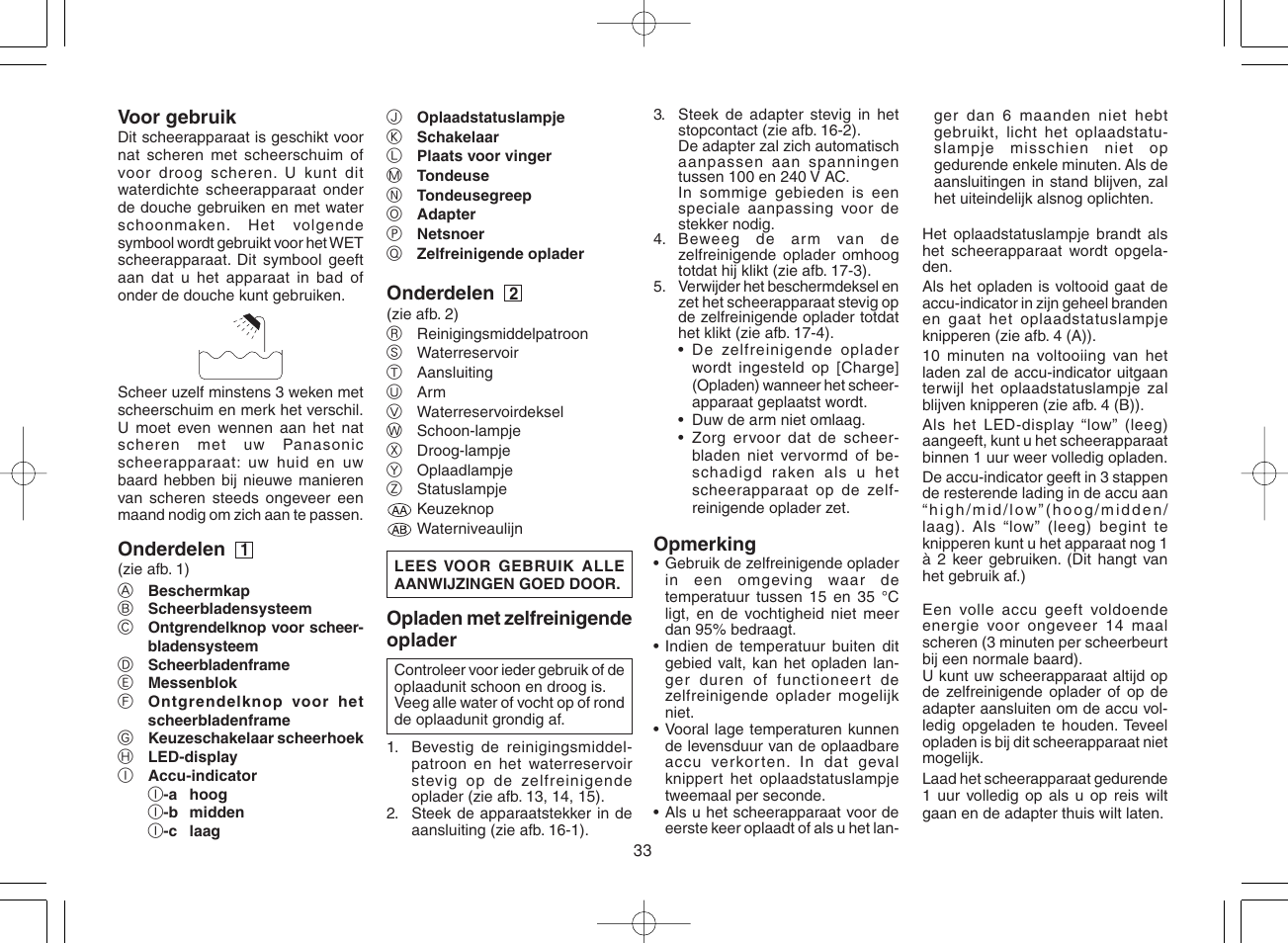 Panasonic ES8078 User Manual | Page 33 / 111