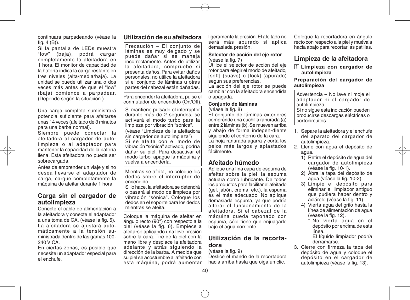 Panasonic ES8078 User Manual | Page 40 / 111