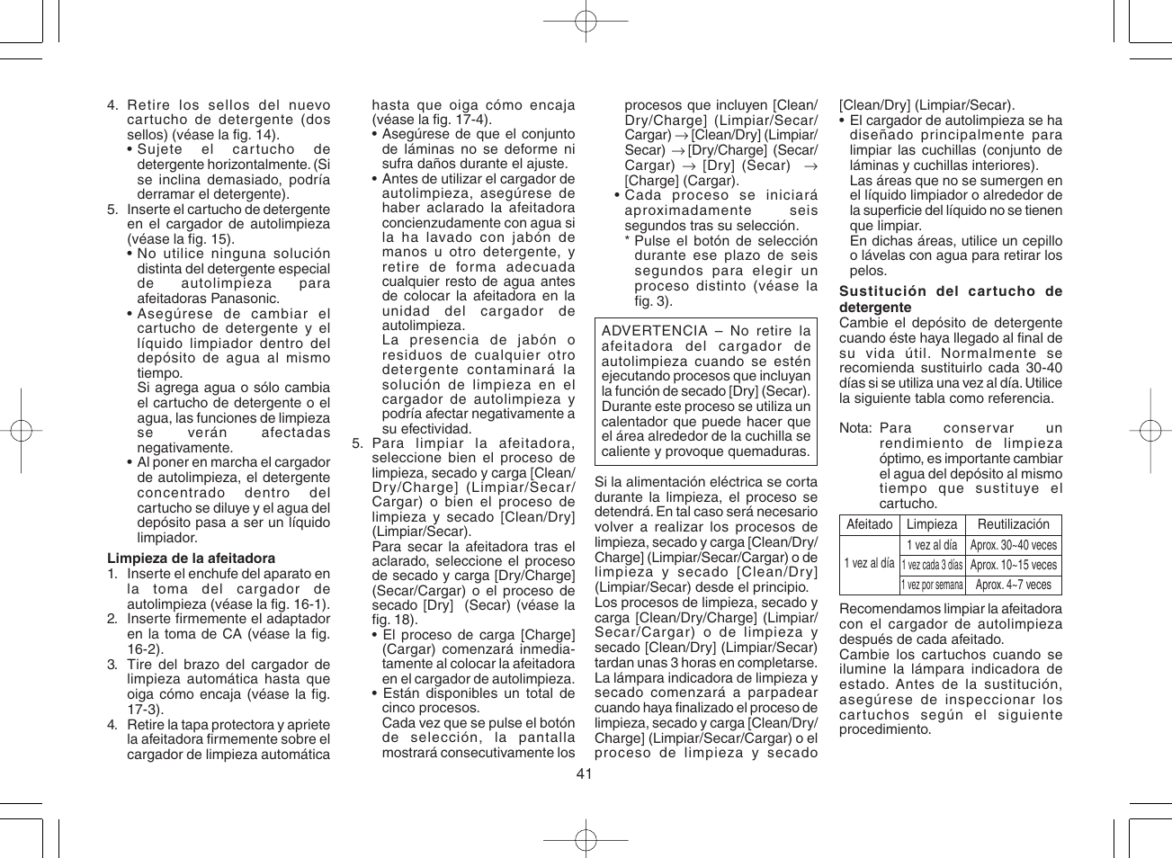 Panasonic ES8078 User Manual | Page 41 / 111