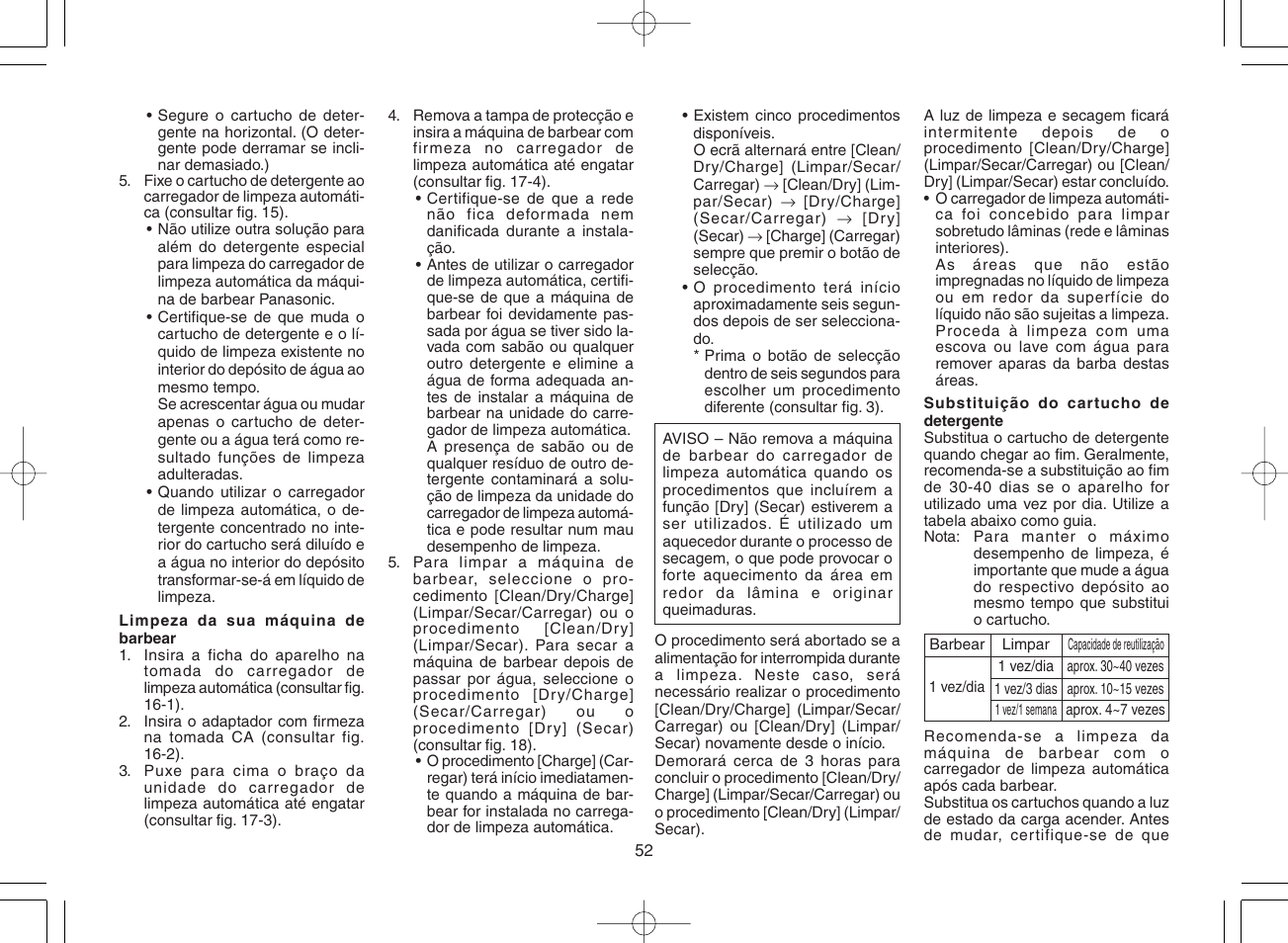 Panasonic ES8078 User Manual | Page 52 / 111
