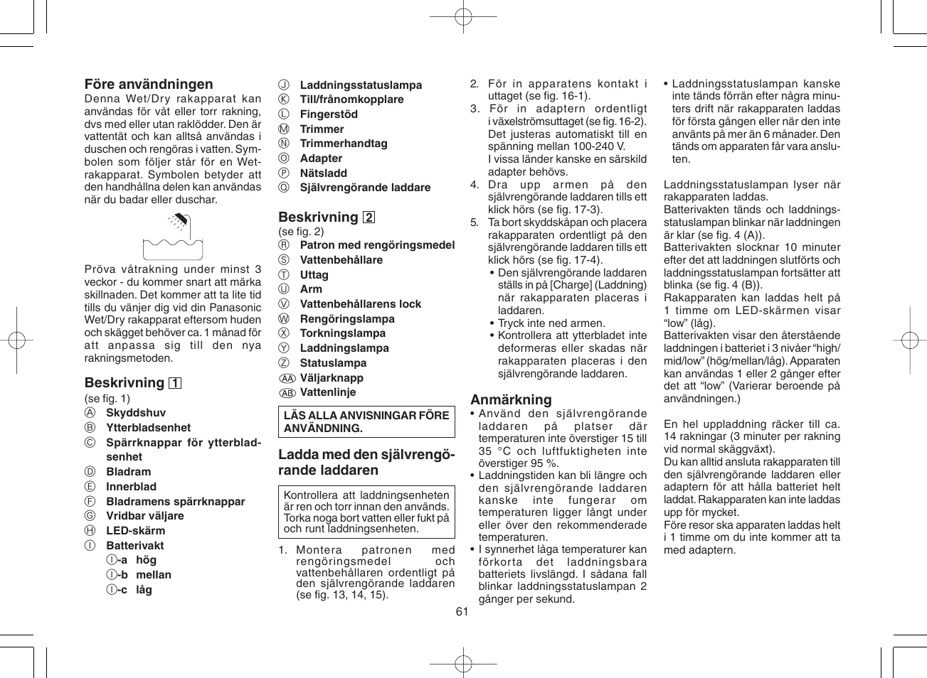 Panasonic ES8078 User Manual | Page 61 / 111