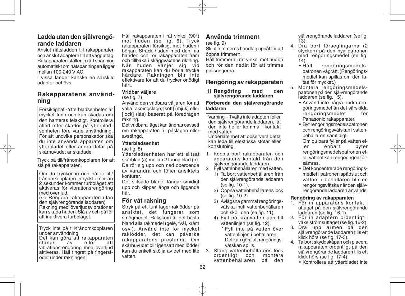 Panasonic ES8078 User Manual | Page 62 / 111