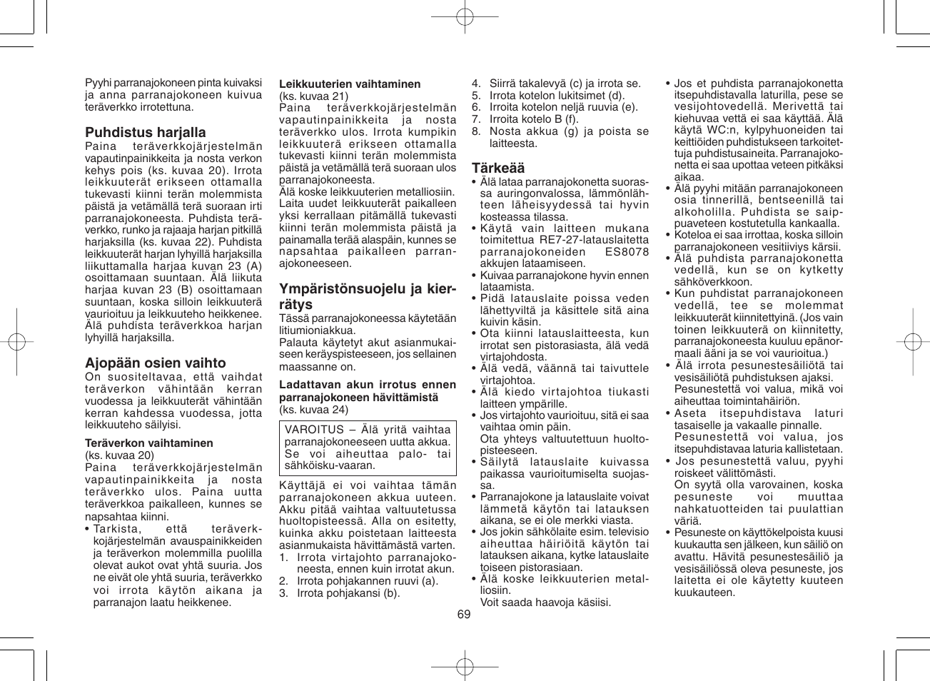 Panasonic ES8078 User Manual | Page 69 / 111