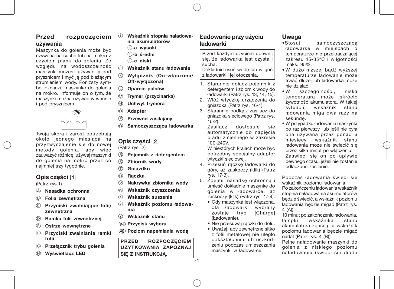 Panasonic ES8078 User Manual | Page 71 / 111