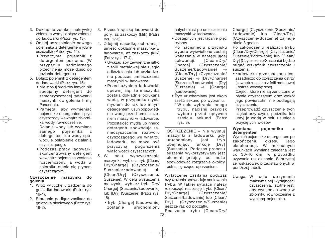 Panasonic ES8078 User Manual | Page 73 / 111