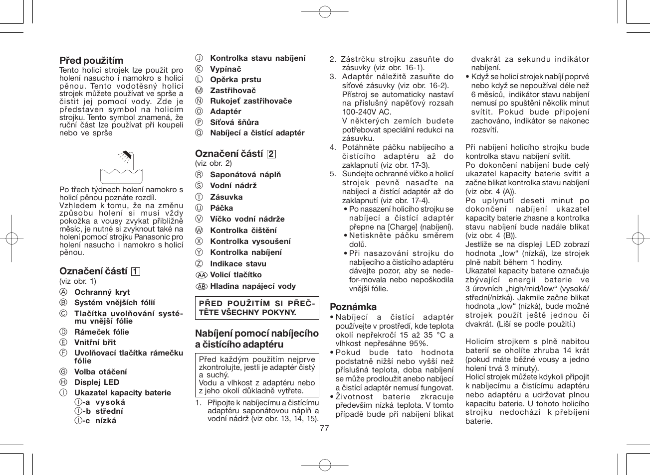 Panasonic ES8078 User Manual | Page 77 / 111