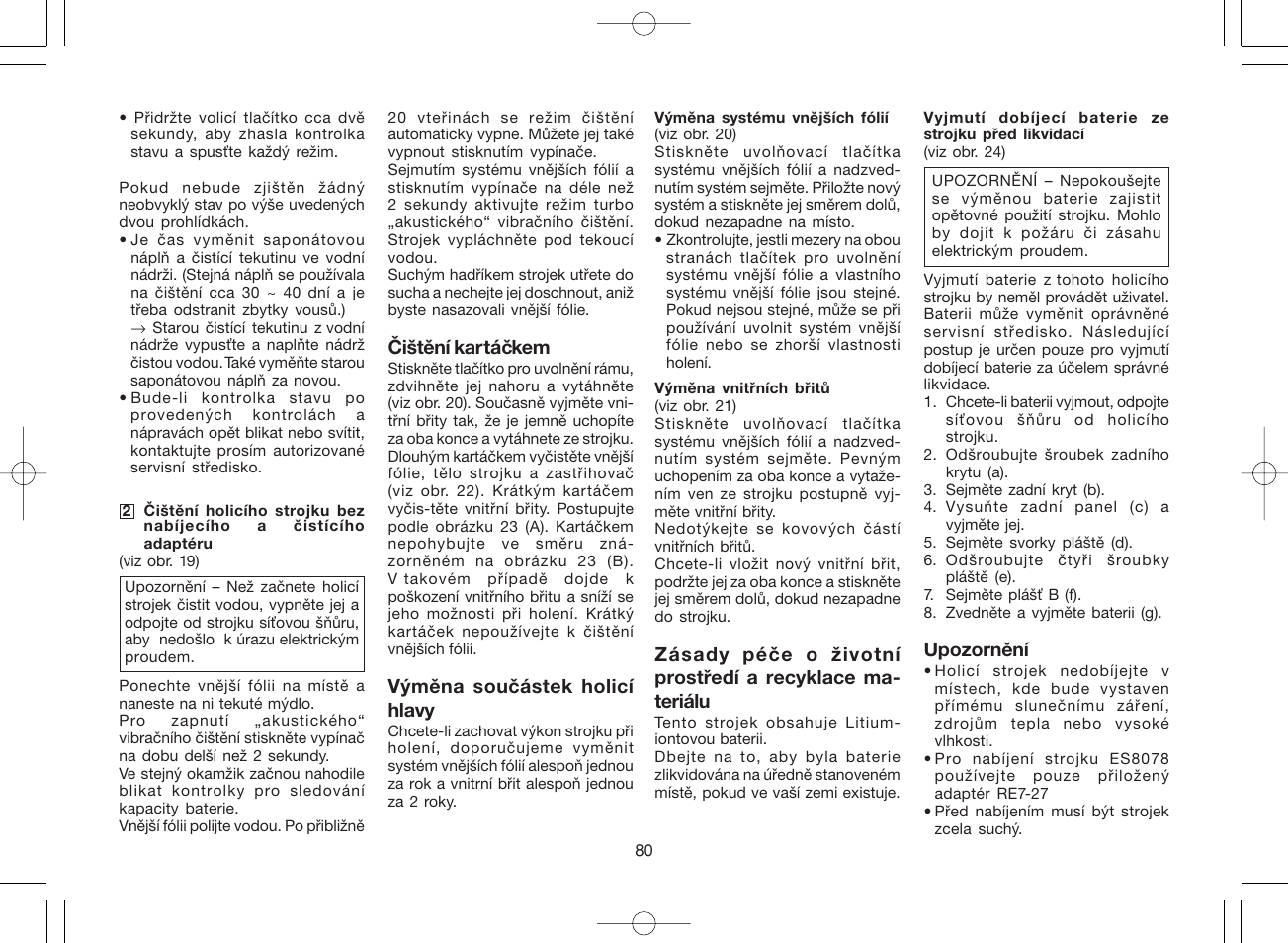 Panasonic ES8078 User Manual | Page 80 / 111