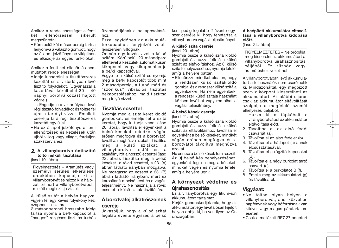 Panasonic ES8078 User Manual | Page 85 / 111