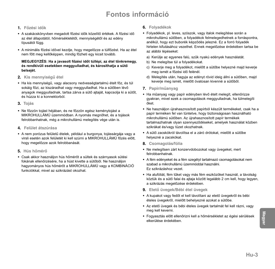 Fontos információ, Hu-3 | Panasonic NNGD569MEPG User Manual | Page 157 / 192