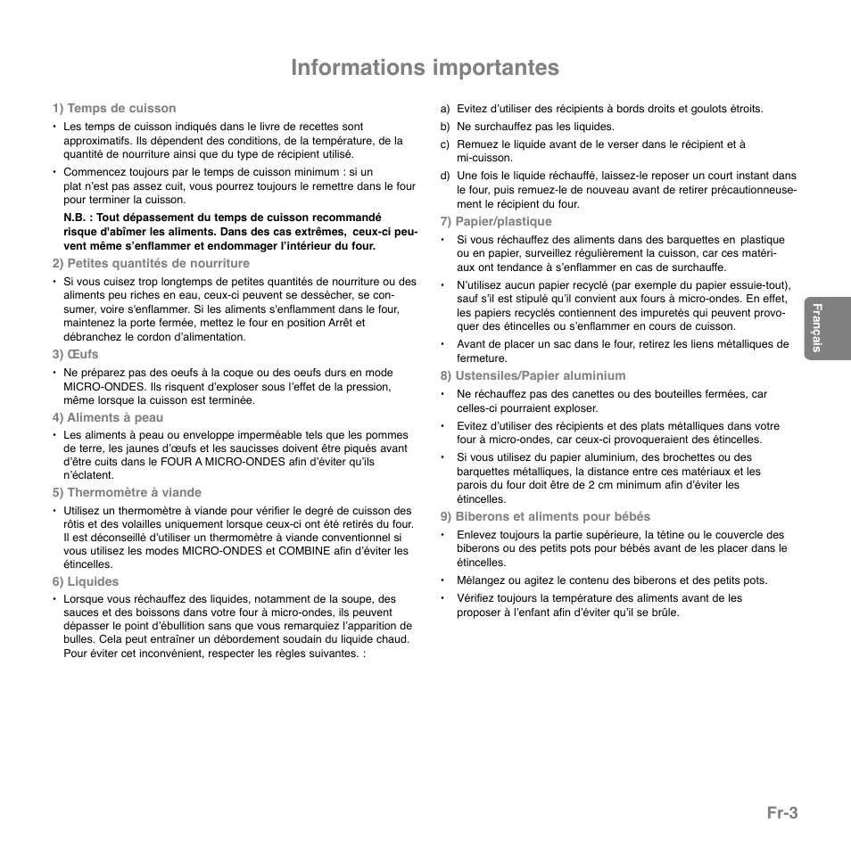 Informations importantes, Fr-3 | Panasonic NNGD569MEPG User Manual | Page 62 / 192