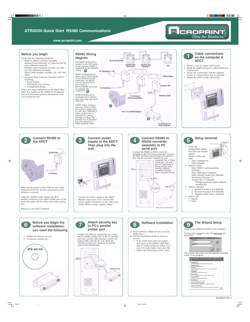 Acroprint ATR20/20 User Manual | 1 page