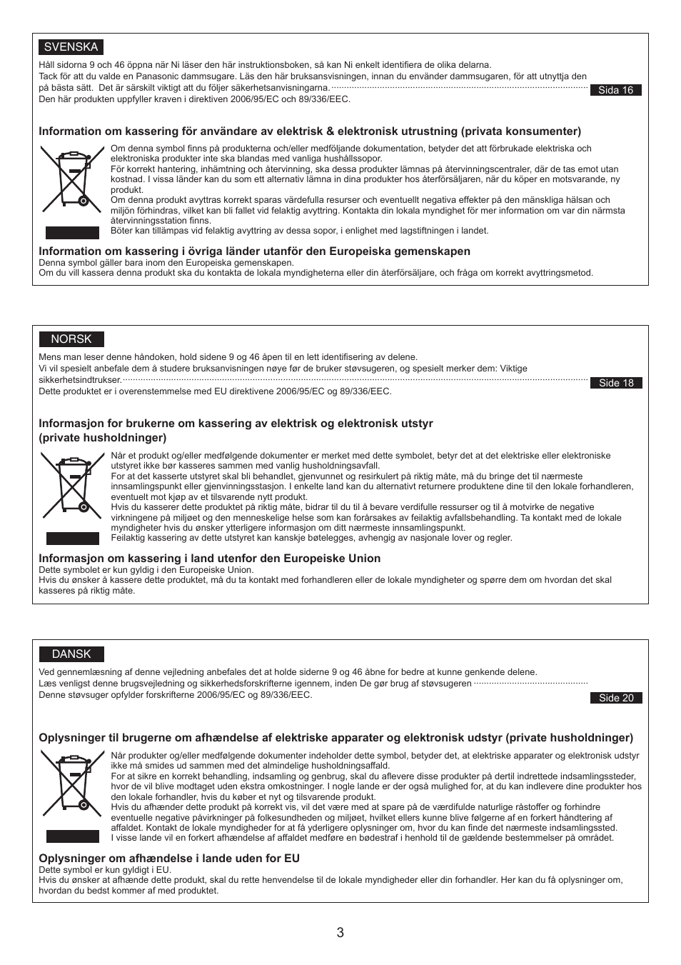 Panasonic MCCL673 User Manual | Page 3 / 48