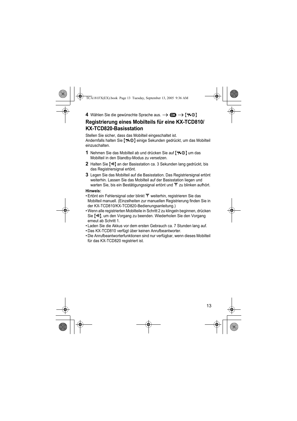 Panasonic KXTCA181FX User Manual | Page 13 / 40