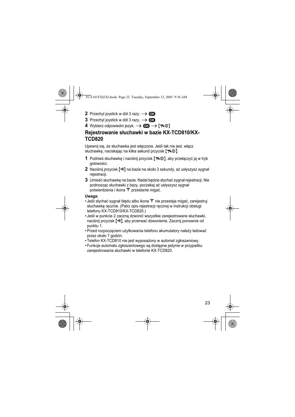 Panasonic KXTCA181FX User Manual | Page 23 / 40