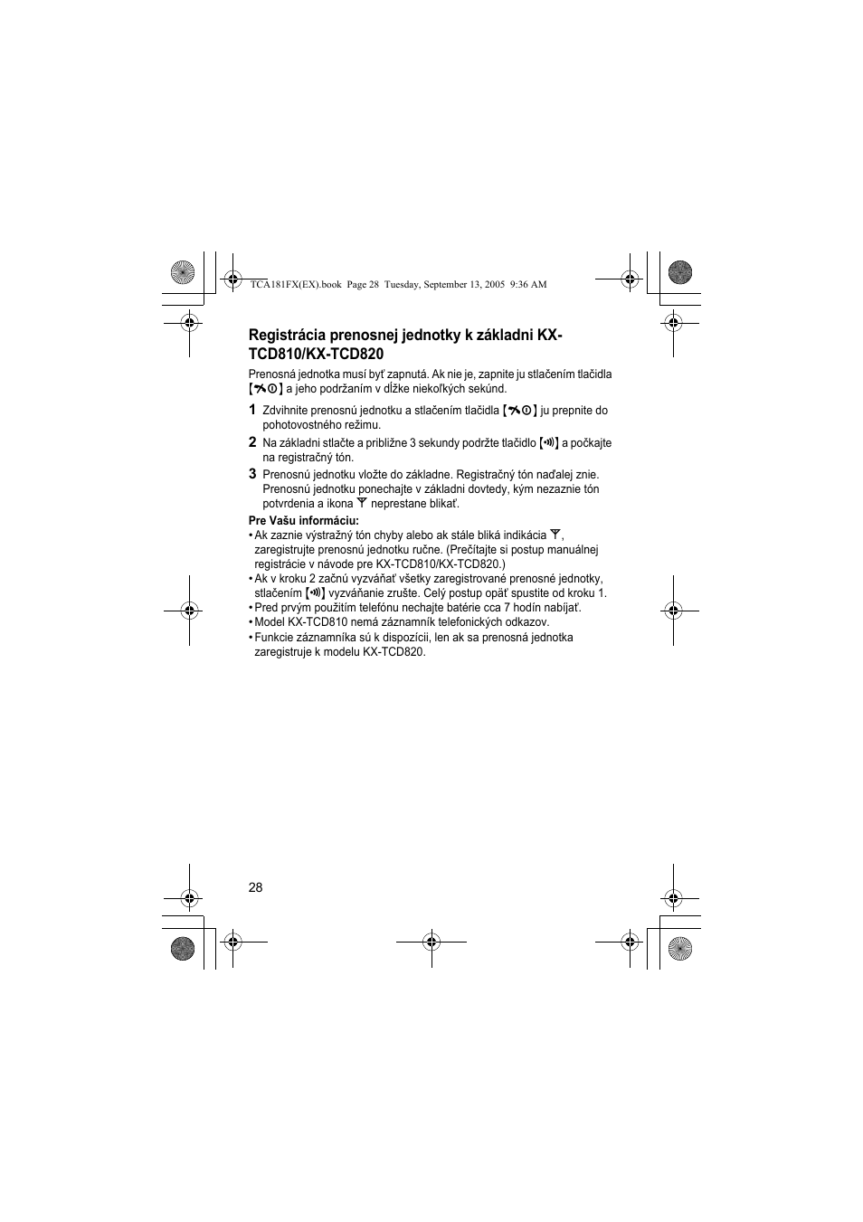 Panasonic KXTCA181FX User Manual | Page 28 / 40