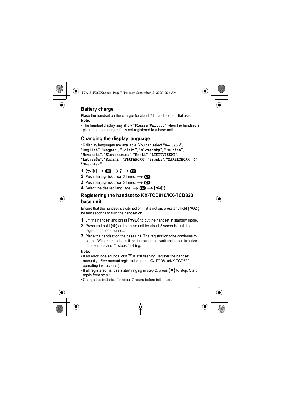 Panasonic KXTCA181FX User Manual | Page 7 / 40
