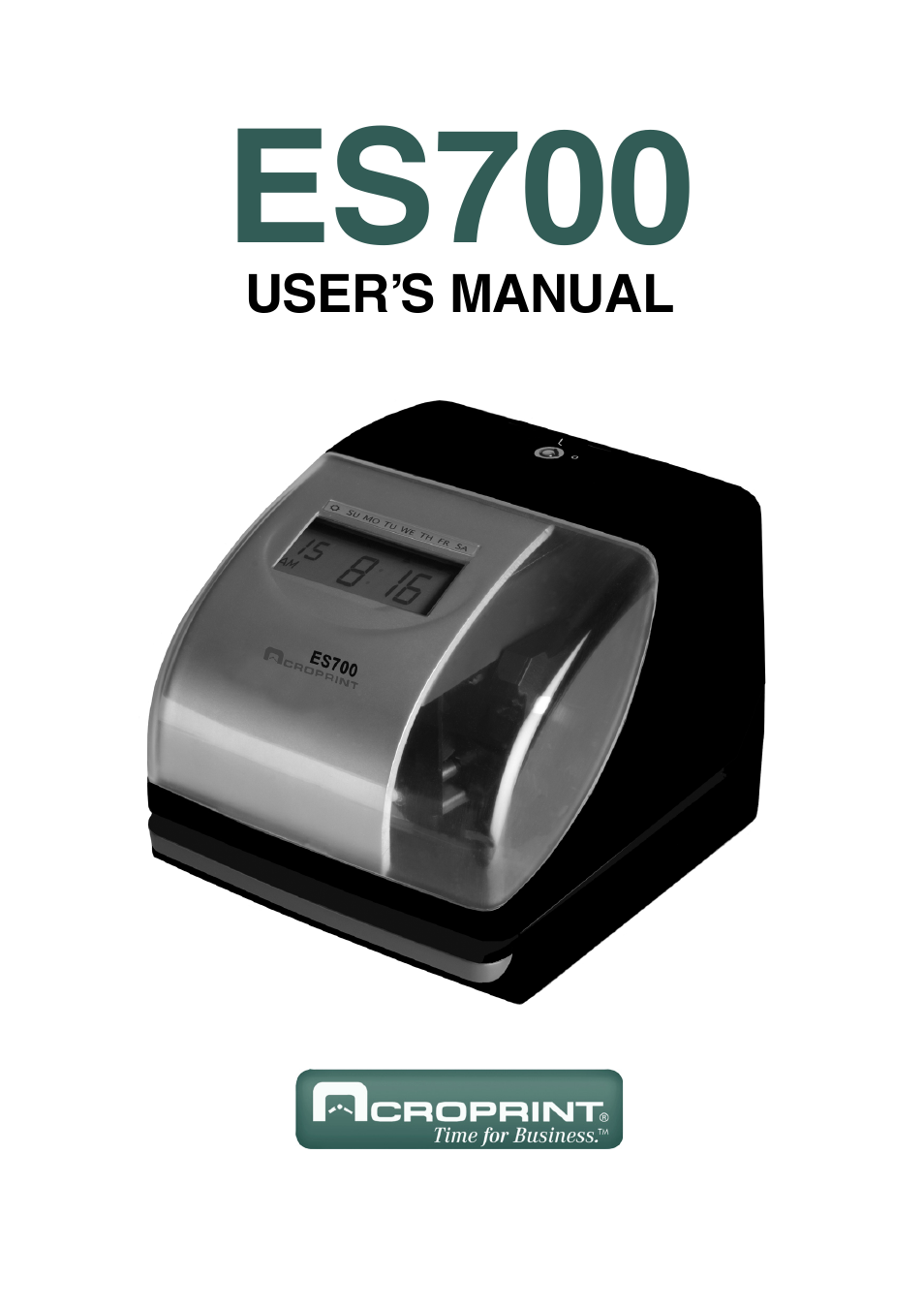 Acroprint ES700 User Manual | 48 pages