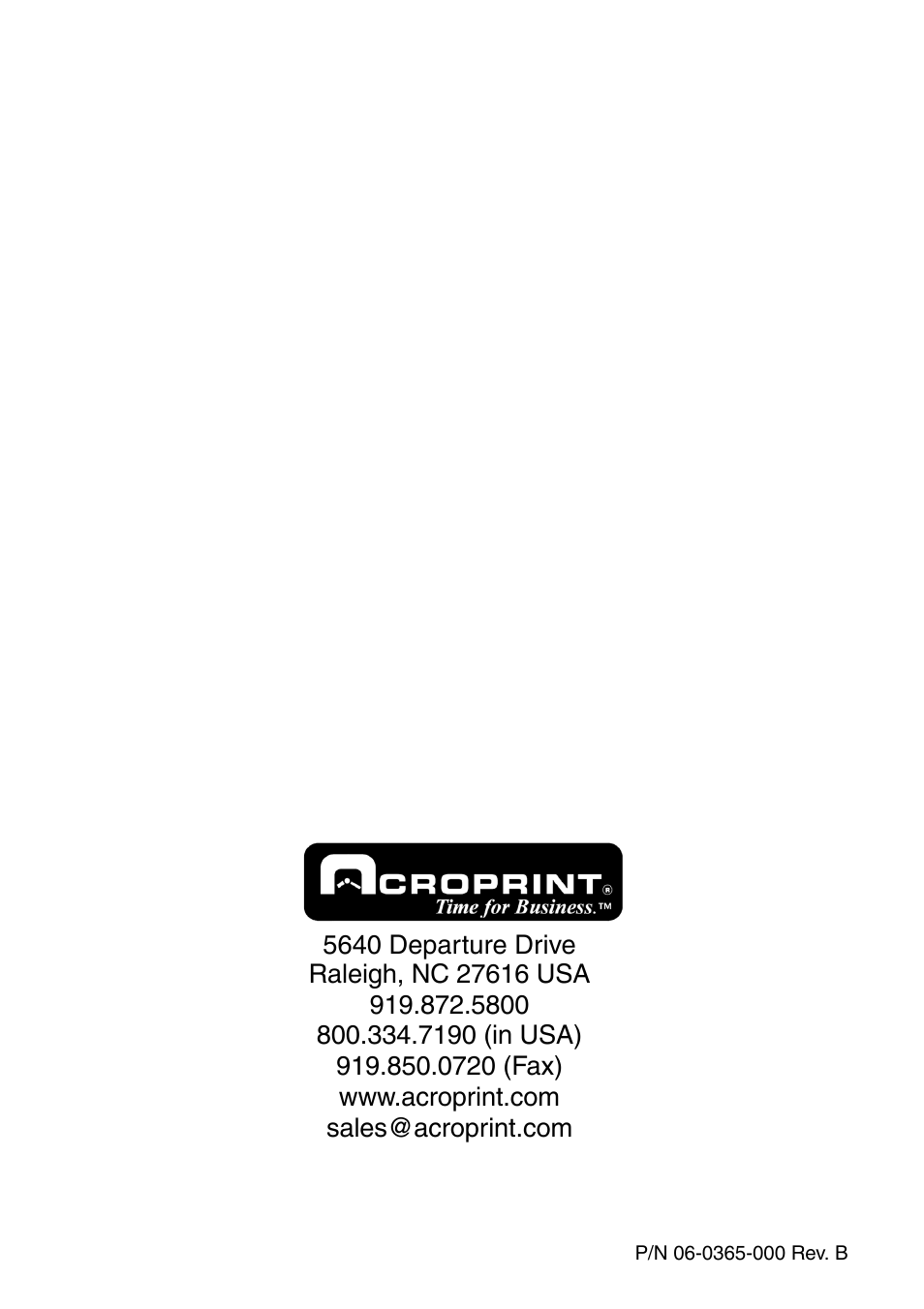 Acroprint ES700 User Manual | Page 48 / 48