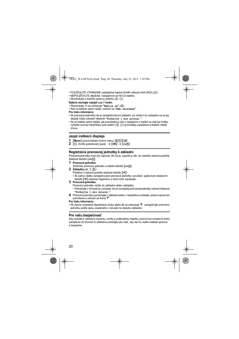 Panasonic KXPRWA10FX User Manual | Page 20 / 76