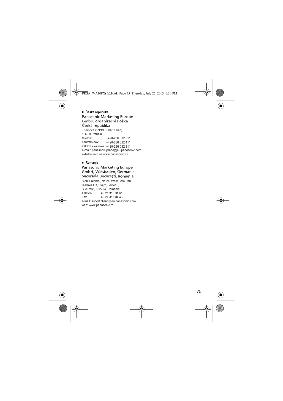 Panasonic KXPRWA10FX User Manual | Page 75 / 76