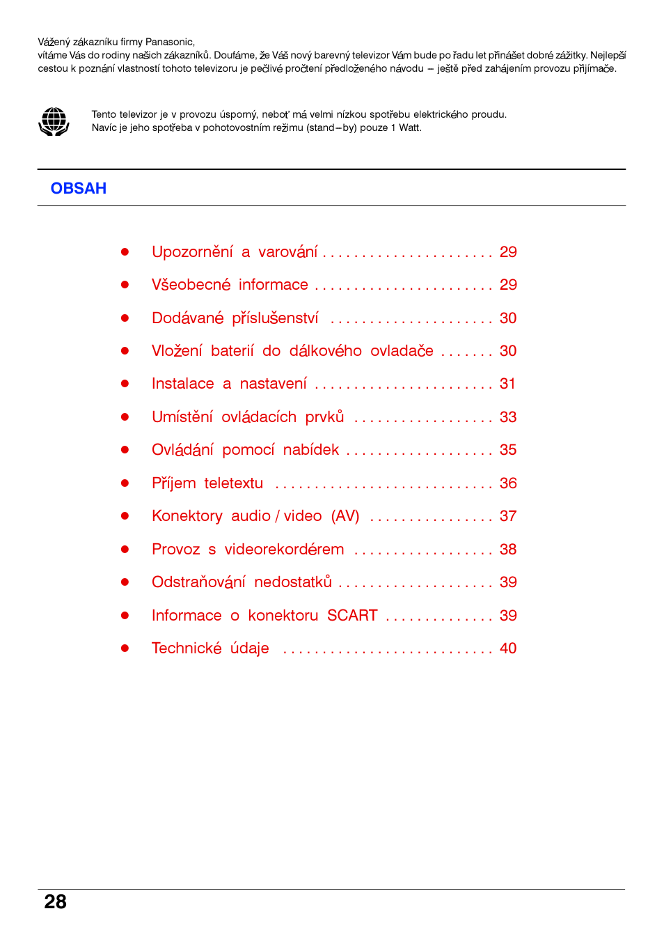 Panasonic TX14S4TP User Manual | Page 28 / 40