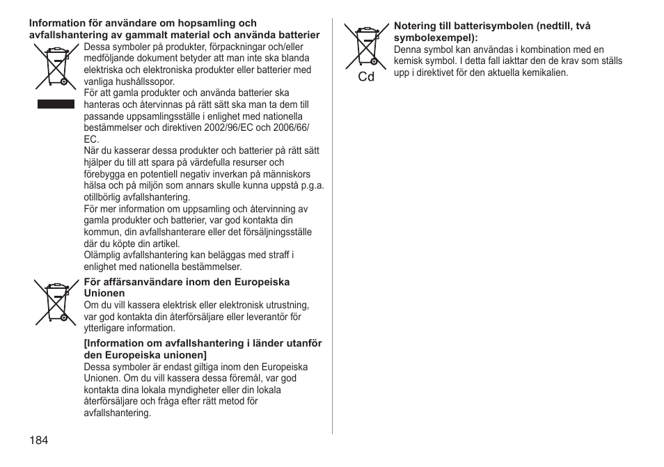 Panasonic ESED90 User Manual | Page 184 / 346