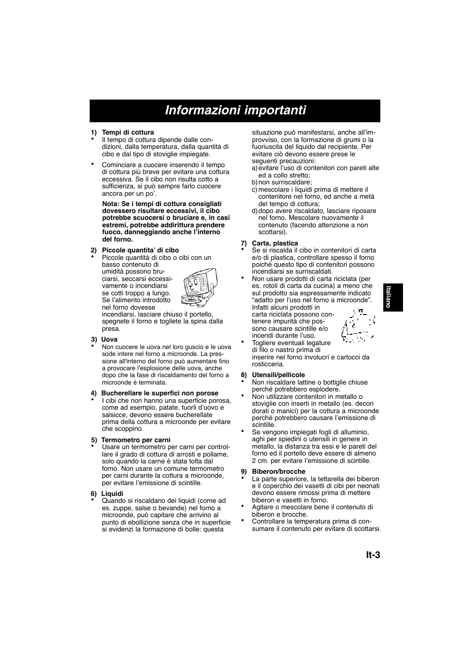 Informazioni importanti, It-3 | Panasonic NNE245WBEPG User Manual | Page 41 / 137