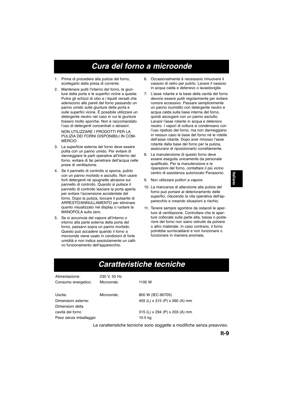 It-9 | Panasonic NNE245WBEPG User Manual | Page 47 / 137