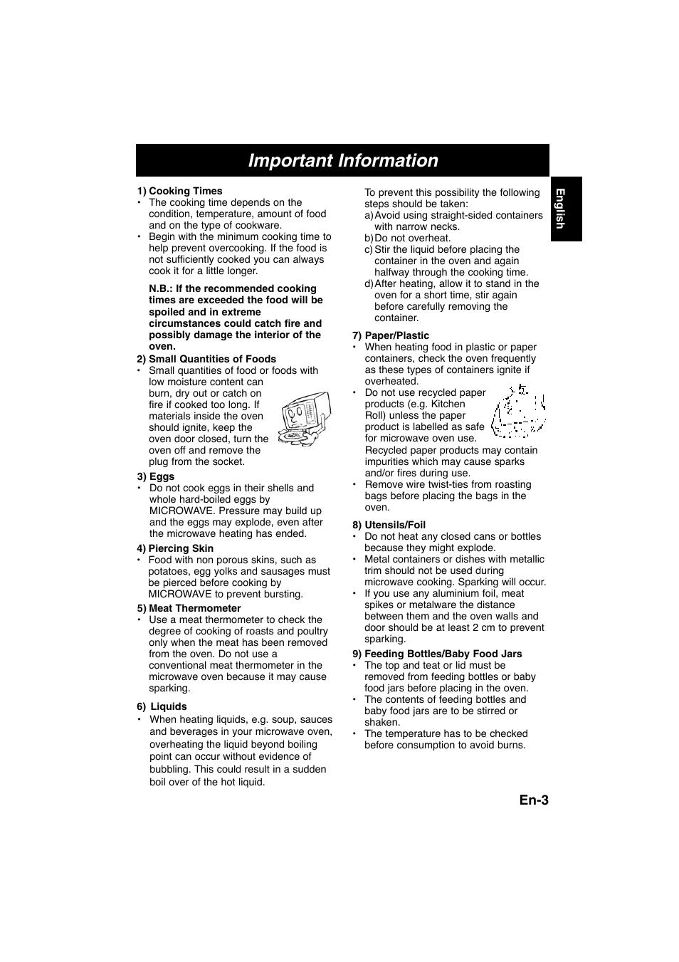 Important information, En-3 | Panasonic NNE245WBEPG User Manual | Page 5 / 137