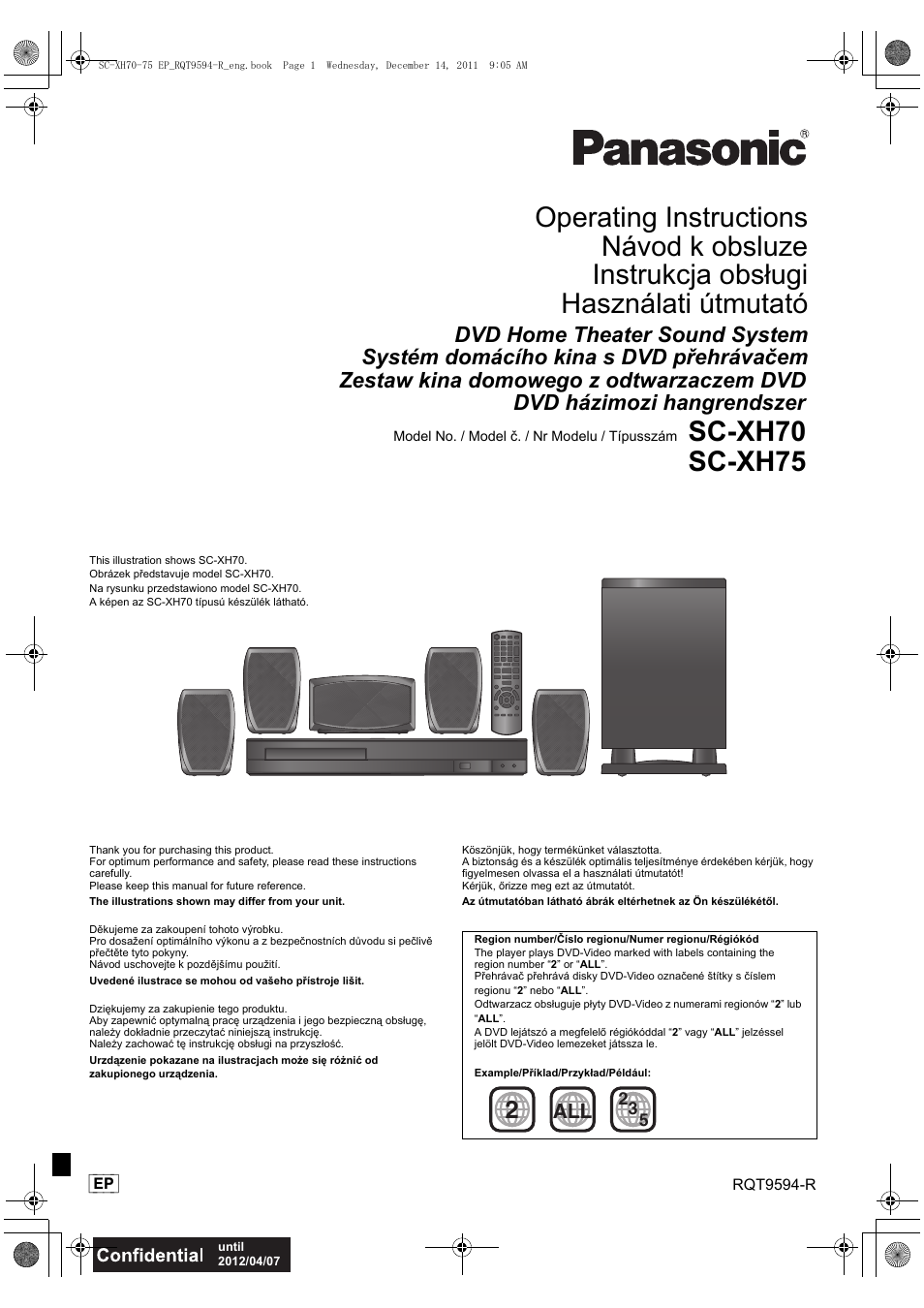 Panasonic SCXH75EP User Manual | 94 pages