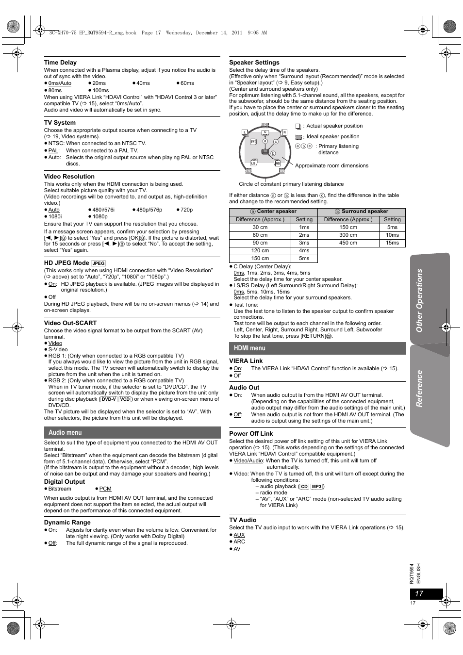 Panasonic SCXH75EP User Manual | Page 17 / 94