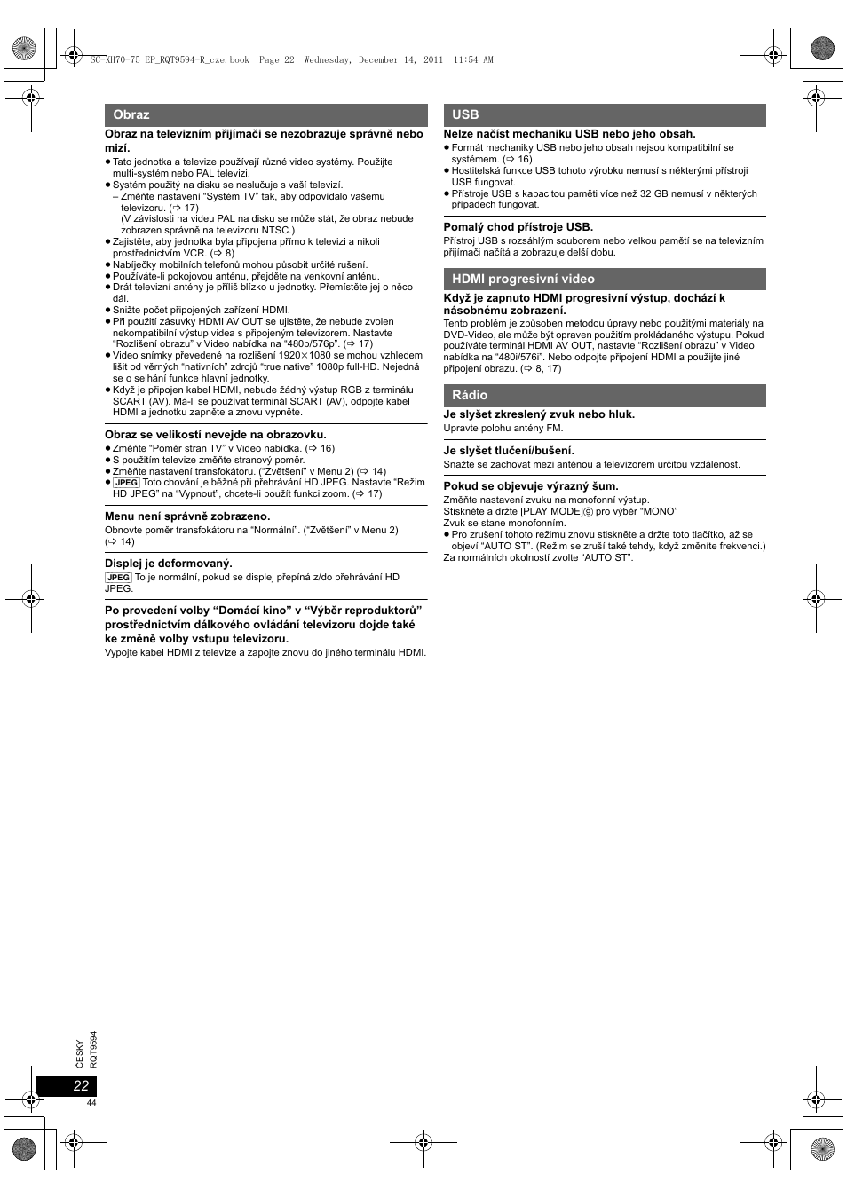 Panasonic SCXH75EP User Manual | Page 44 / 94