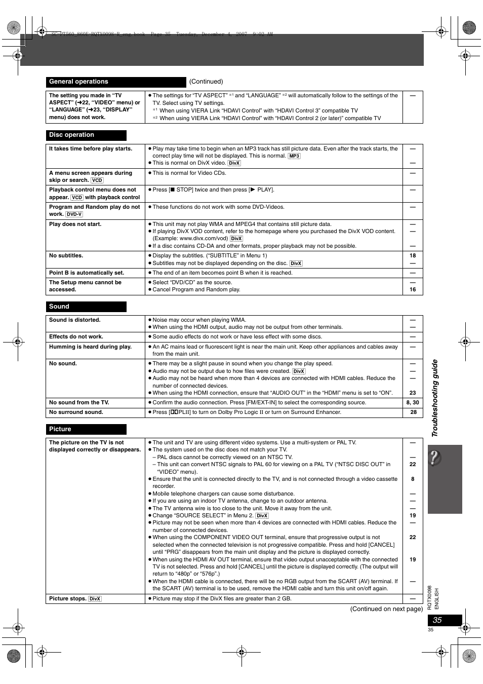 Panasonic SCPT860 User Manual | Page 35 / 116