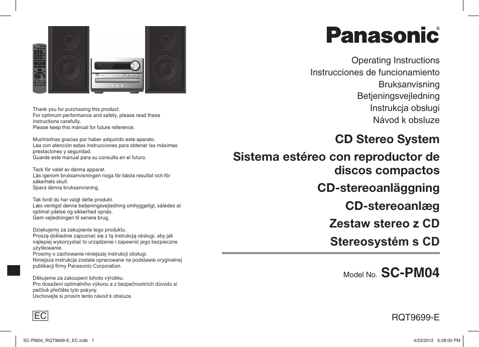 Panasonic SCPM04EC User Manual | 56 pages