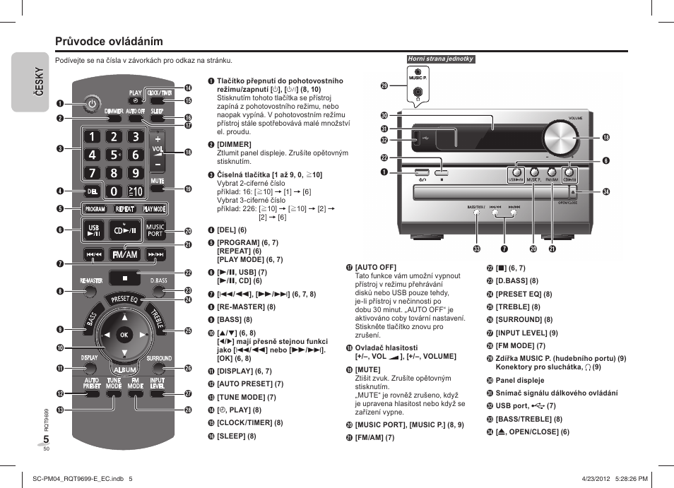 Průvodce ovládáním | Panasonic SCPM04EC User Manual | Page 50 / 56