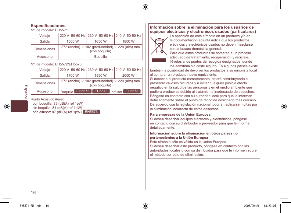 Panasonic EH5571 User Manual | Page 16 / 60