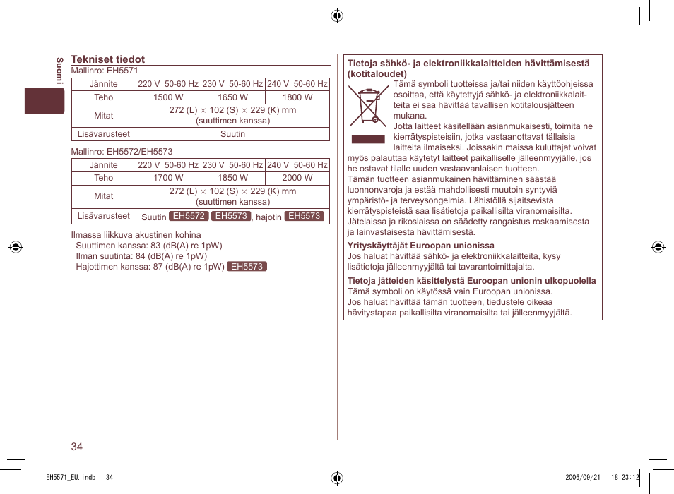 Panasonic EH5571 User Manual | Page 34 / 60